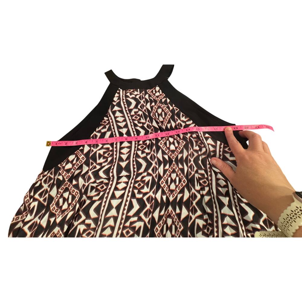 NWT Parker NY Halter Mini Dress Sz Small Black White Geometric Print Sleeveless - Picture 9 of 11